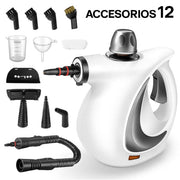 Limpiador a vapor portátil con accesorios