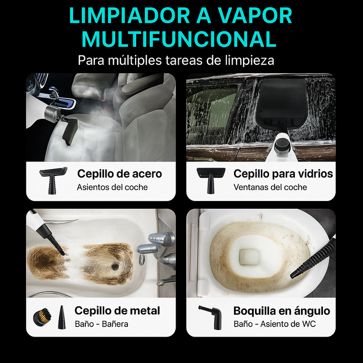 Accesorios incluidos con el limpiador a vapor
